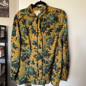 Barbour Floral Button Down Blouse Size 14